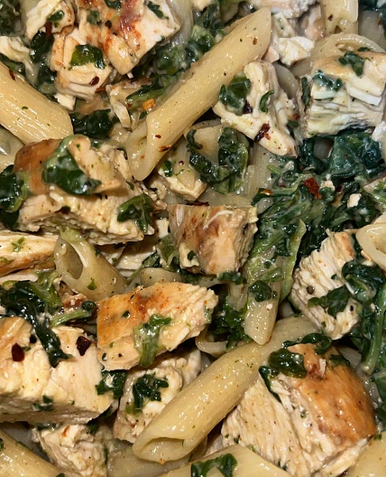 Roasted Garlic & Spinach Cottage Cheese Pasta