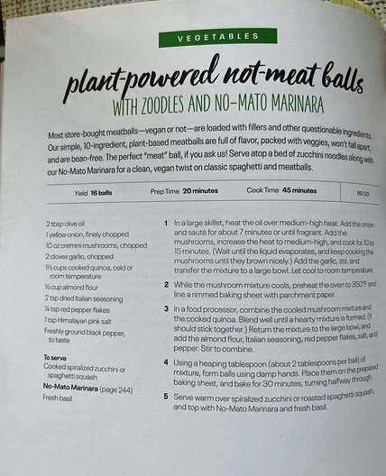 Plant powered not meatballs