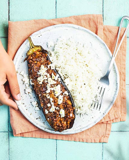 Aubergine farcie à la crétoise
