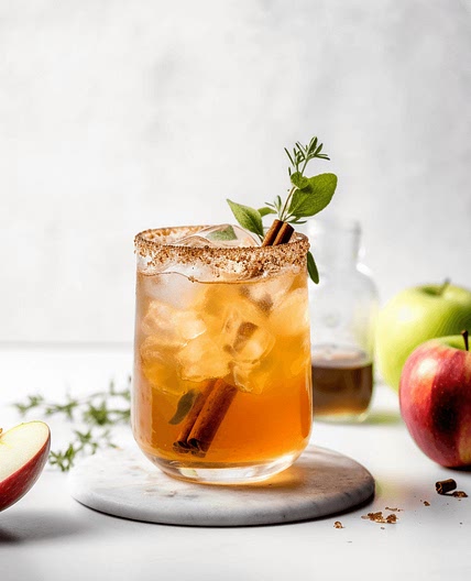 Spiced Apple Bourbon Iced Tea Cocktail