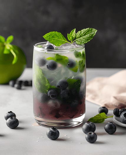 Blueberry Basil Mojito