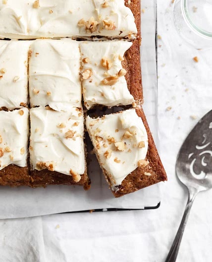 Carrot sheet cake with cream cheese frosting 