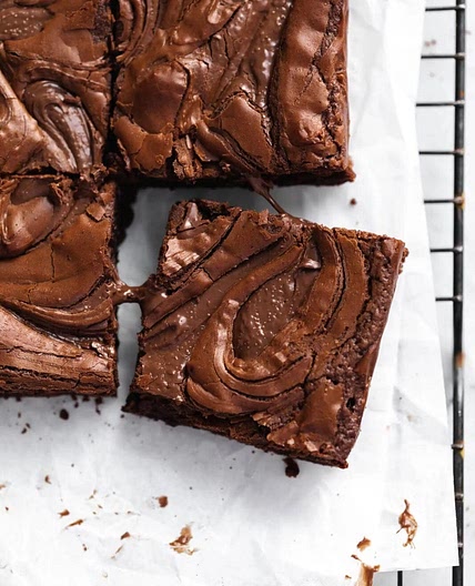 Fudgy Nutella brownies 