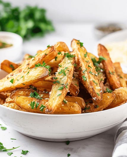 Crispy Parmesan Garlic Potato Wedges