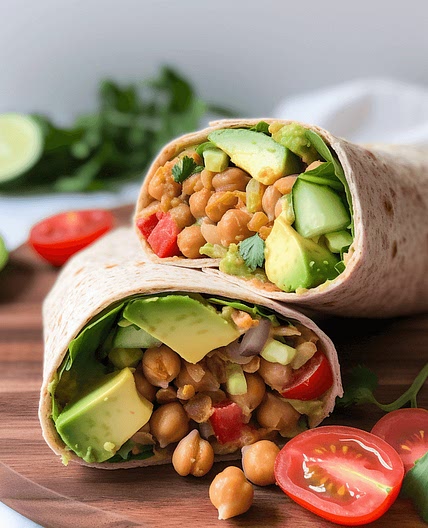 Avocado Chickpea Salad Wraps