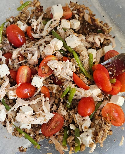 Chicken fetta gain salad