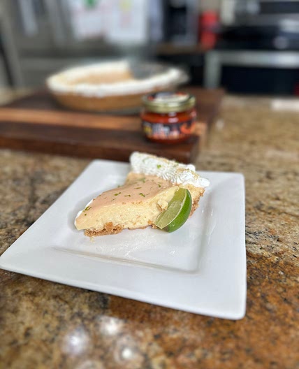 KEY LIME PIE WITH RED LIMO GLAZE