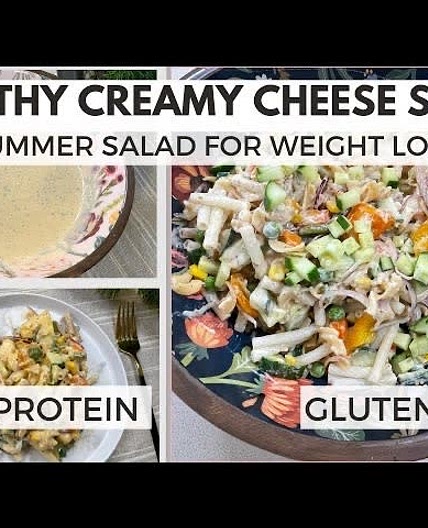 Healthy creamy pasta salad