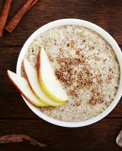 Warming Slow Cooked Quinoa Porridge With Apple And Cinnamon
