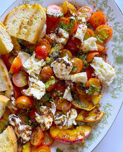 Grilled Peach Bruschetta
