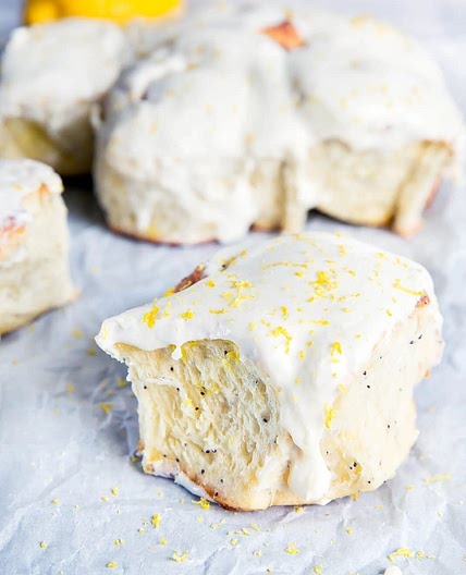 Lemon poppy seed sticky buns 