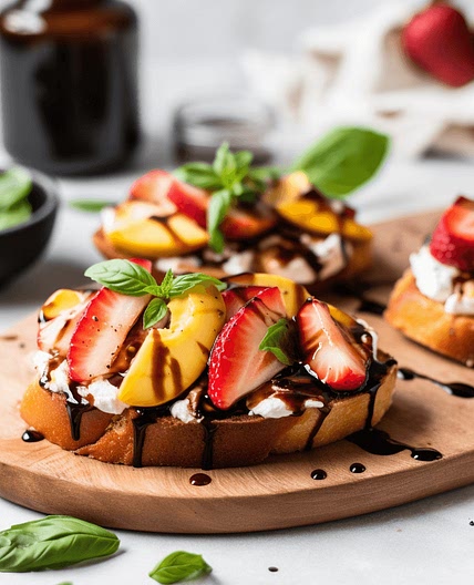 Fruitful Summer Bruschetta with Sweet Ricotta