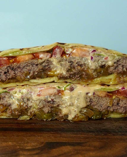 Animal style burger wrap