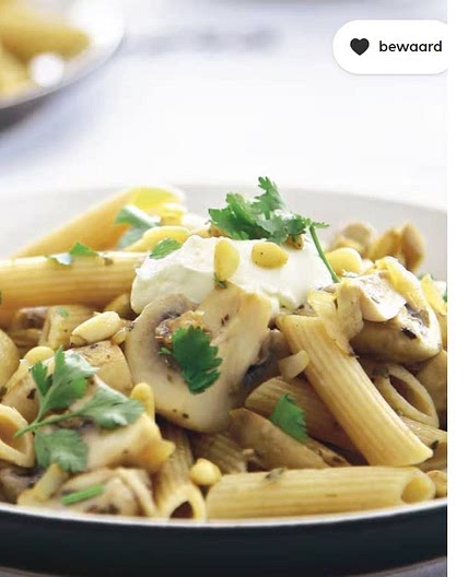 Romige champignon-pasta