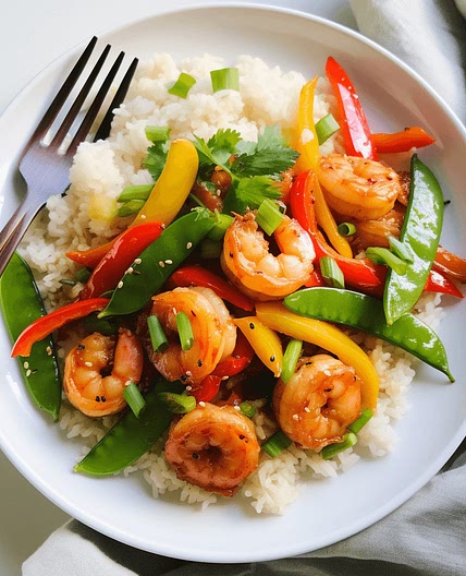 Ginger Garlic Shrimp Stir-Fry with Brown Rice