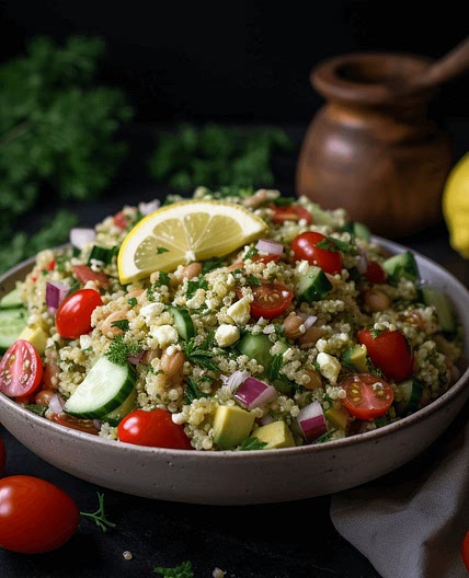 Quinoa Avocado Salad with Lemon-Dill Dressing