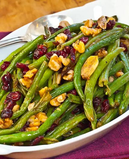 Roasted Green Beans with Cranberries and Walnuts by yummly