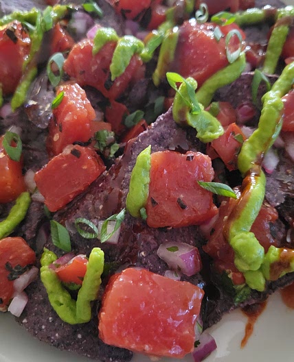 Vegan Tuna Nachos(Copycat of Frenchy's Rockaway Grills recipe)