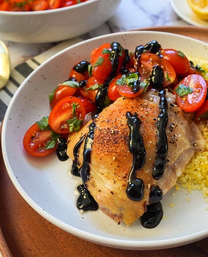 Bruschetta Chicken and Lemon Couscous