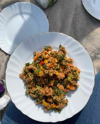 Kisir (Quinoa and veggie salad)