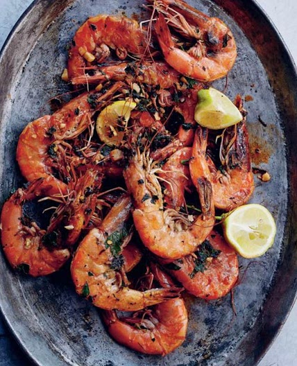 Roasted Prawns with Garlic, Parsley, Red Pepper Flakes & Lemon