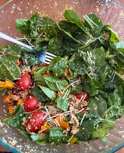 Turkey spinach salad bowl