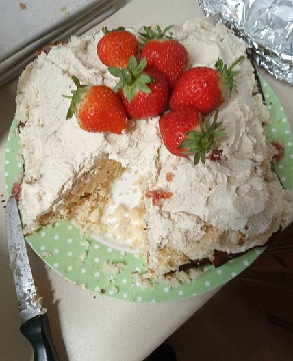 Jam and cream cake