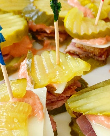Reuben Pickle Bites