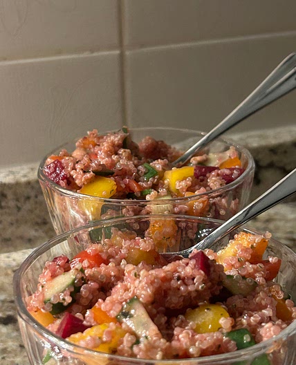 Rainbow quinoa salad 