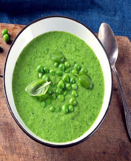 Crema de guisantes y menta