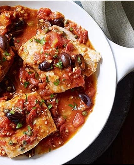 Braised Mahi Mahi Puttanesca