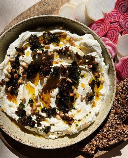 Homemade Labneh With Scallion Oil