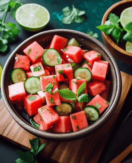 Watermelon Cucumber Salad