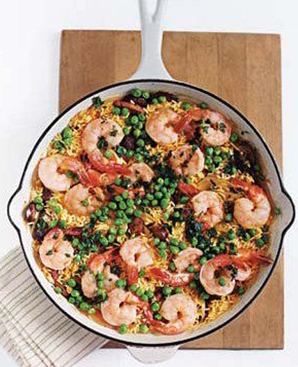 Shrimp and Sausage With Saffron Rice