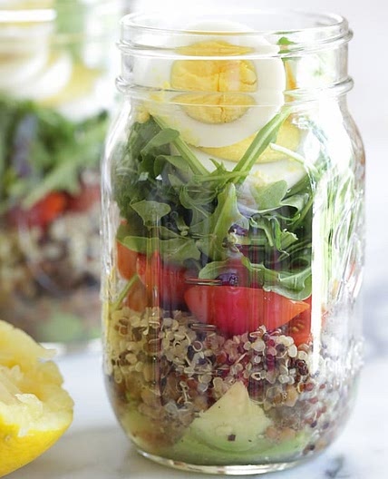 Protein Egg and Quinoa Salad Jars
