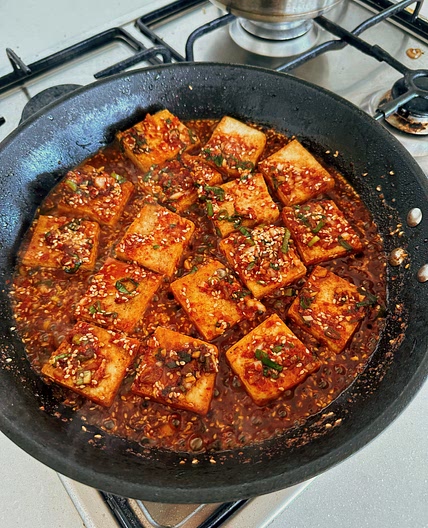 Korean Spicy Braised Tofu - Dubu Jorim