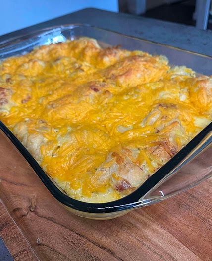 Chicken Bacon Ranch Casserole with Biscuits