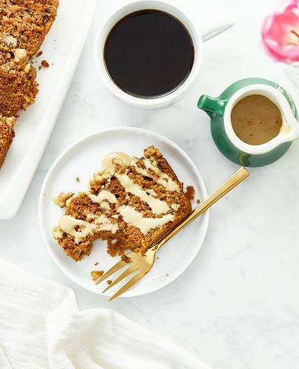 Whole-Grain Carrot Cake Loaf with Lemon Glaze
