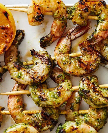 Pesto Shrimp Skewers