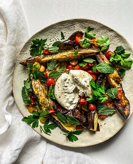 Eggplant Wedge and Burrata Side