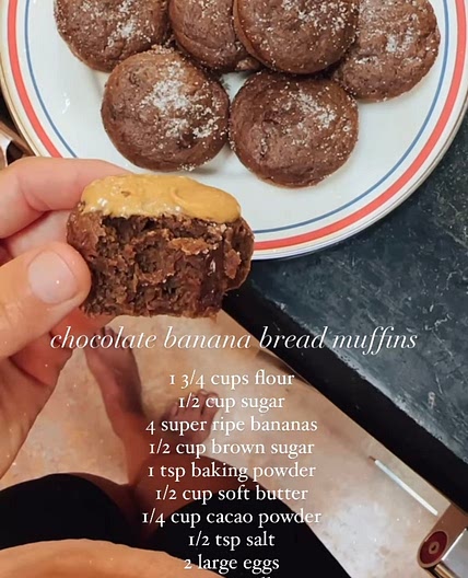 chocolate banana bread muffins