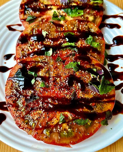 Best way to eat an Heirloom Tomato 