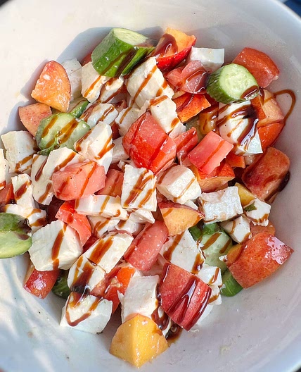 Chopped Peach Caprese