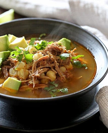 Pressure Cooker Pozole (Pork and Hominy Stew)