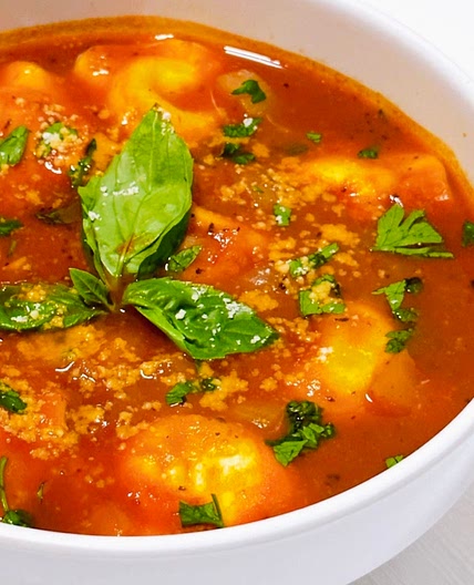 Four Cheese Ravioli in Tomato Broth