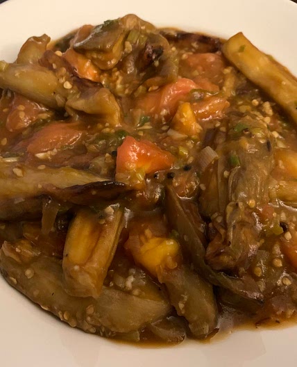 Braised eggplant with tomatoes