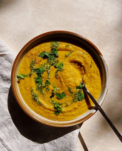 Golden Carrot, Cauliflower & Coconut Cream Soup