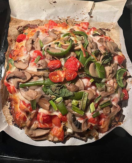 Chicken Crust Veggie Pizza