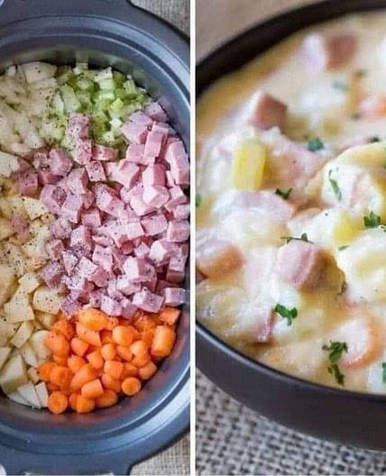 Slow Cooker Ham and Potato Soup