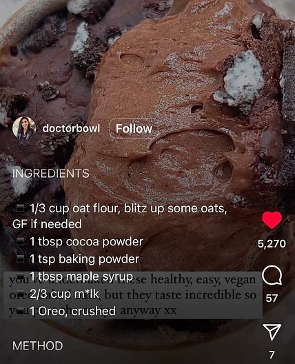 Choc Baked Oats (no 🍌)